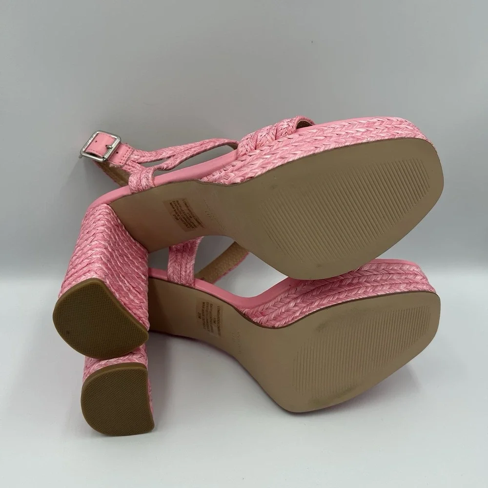 Steve Madden Lombardo Jute Platform Heels Pink Women's Size 11‎ M